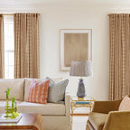 Terracotta Boho Linen Curtains, Geometric Stripe Light Filtering Farmhouse Drapes, Set of 2 Panels 52X84