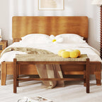 Woven Seagrass Dining Bench, Farmhouse Entryway Bench with Rubber Wood Legs, 40 Inch