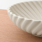 White Ceramic Decorative Bowl, 10 Inch Modern Fruit Bowl for Kitchen Counter, Entryway Key Bowl