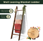 Wooden Blanket Ladder 6-Tier, Rustic Farmhouse Quilt Rack, 68 Inch Tall Decorative Blanket Holder