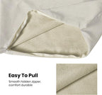 Boho Throw Pillow Covers Set of 2, Linen Farmhouse Decorative Cushion Covers for Sofa, Couch, Bed, 18X18