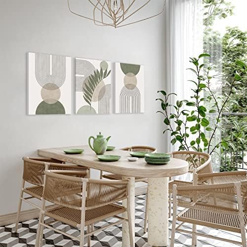 Sage Green Boho Framed Wall Art Set of 3 - lifestyle