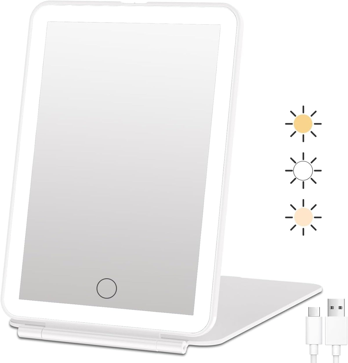 Foldable LED Makeup Mirror - front view