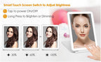 Foldable LED Makeup Mirror - touch screen control