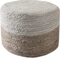 Jute Pouf Ottoman, Hand Braided round Boho Footrest for Living Room, Bedroom, Nursery