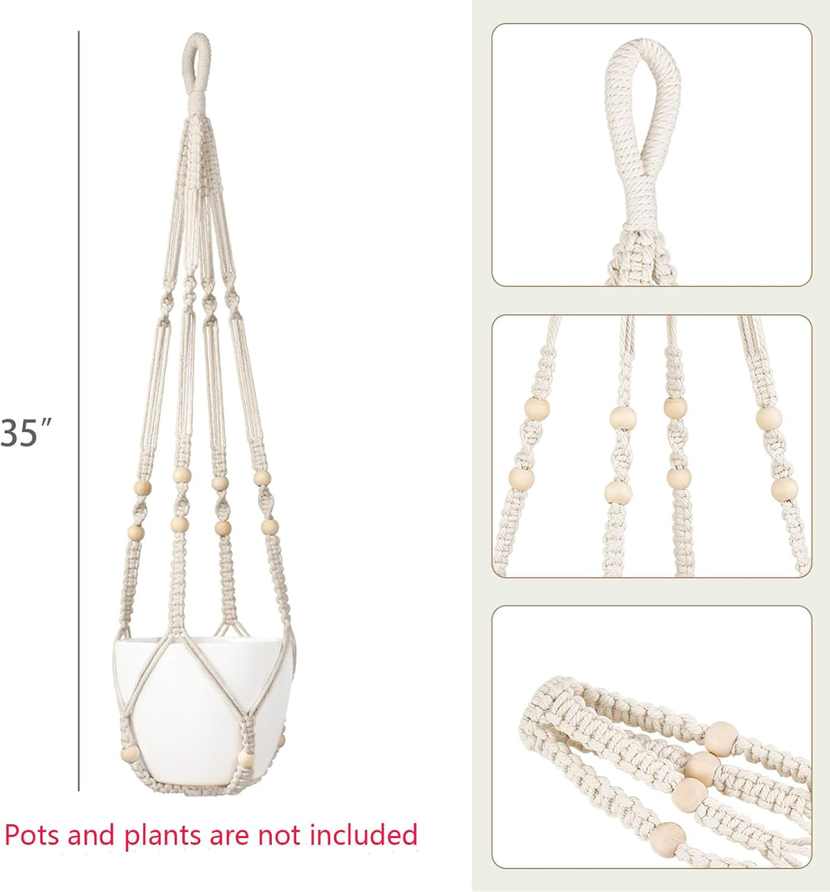 Macrame Plant Hanger Set of 2 - detail