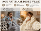 Chunky Knit Chenille Throw Blanket, Boho Cable Knit Blanket for Sofa, Couch, Bed 50X60