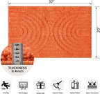 Boho Rainbow Tufted Bath Mat, Non-Slip Farmhouse Bathroom Rug, Rubber Backed