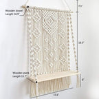 Macrame Wall Hanging Shelf - detail