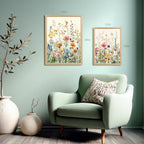 Watercolor Wildflower Wall Art Set of 3 - lifestyle