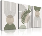 Sage Green Boho Framed Wall Art Set of 3