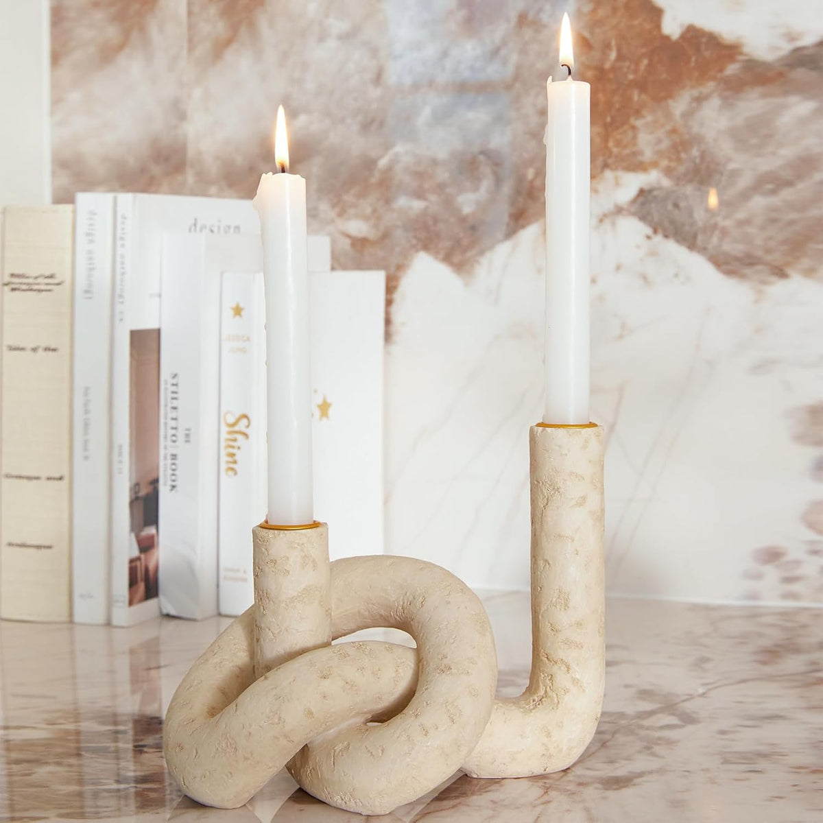 Boho Knot Taper Candle Holder - lifestyle