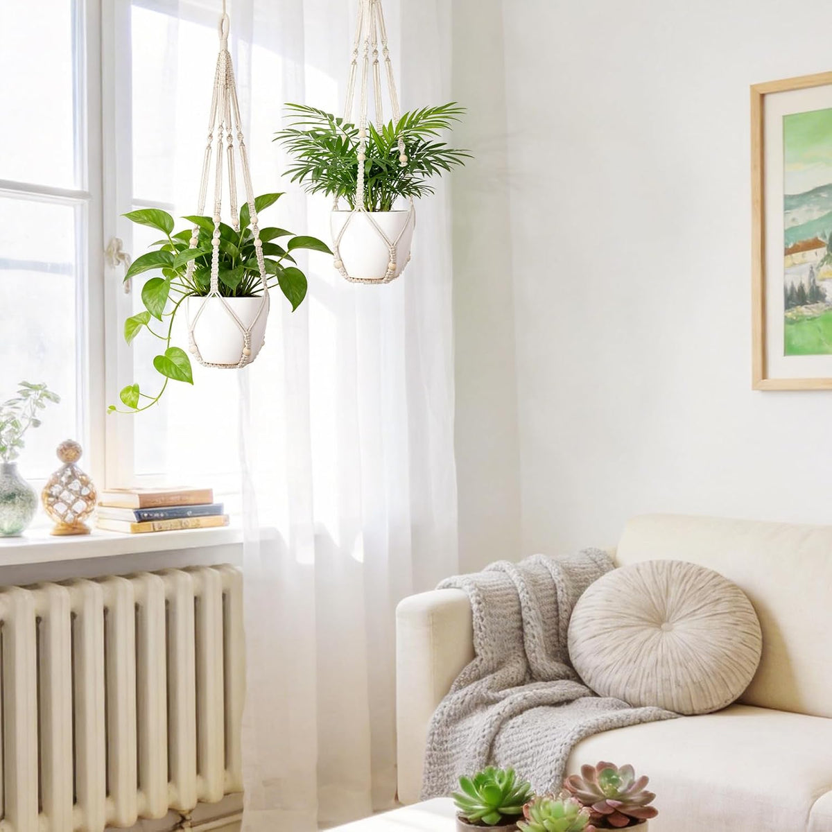 Macrame Plant Hanger Set of 2 - detail