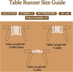 Boho Macrame Table Runner, Cotton Linen Woven Farmhouse Table Decor, 12X90 Inches