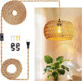Rattan Pendant Light Plug-In