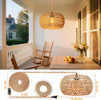 Rattan Pendant Light Plug-In - detail