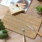 Woven Water Hyacinth Placemats Set of 6, Boho Farmhouse Rattan Table Mats