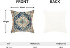 Boho Throw Pillow Covers Set of 2, Linen Farmhouse Decorative Cushion Covers for Sofa, Couch, Bed, 18X18