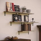 Rustic Wood Floating Shelves Set of 5, Farmhouse Wall Shelf for Living Room, Bedroom, Kitchen, Bathroom