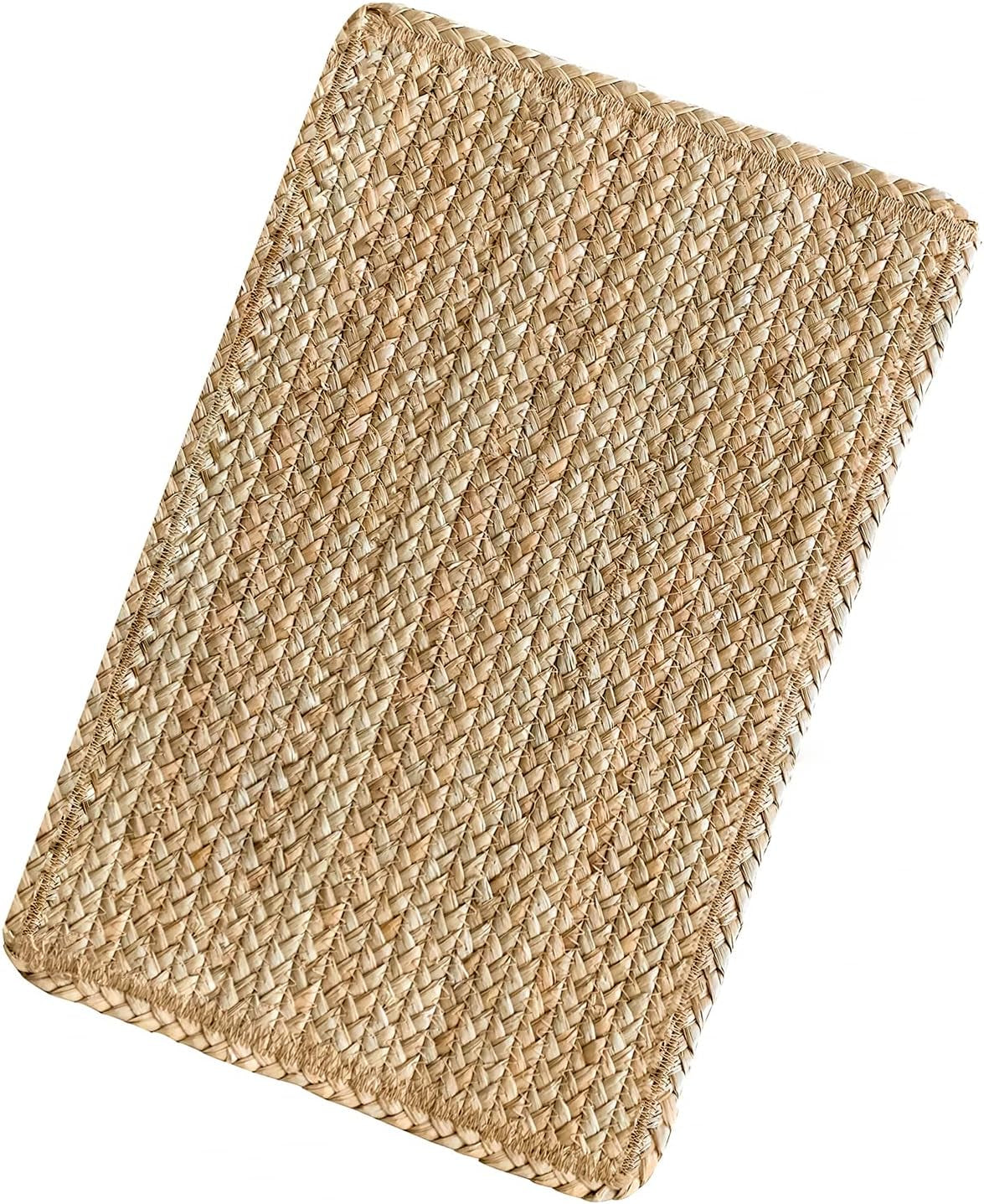 Woven Water Hyacinth Placemats Set of 6, Boho Farmhouse Rattan Table Mats