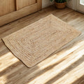 Natural Jute Area Rug 2X3, Hand Braided Boho Entryway Doormat
