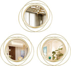 Boho Sunburst round Mirror Set of 3, Metal Circle Wall Mirrors for Entryway, Living Room, Bedroom