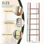 Wooden Blanket Ladder 6-Tier, Rustic Farmhouse Quilt Rack, 68 Inch Tall Decorative Blanket Holder